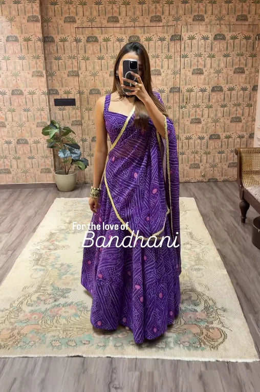 Traditional Bandhani Lehenga Choli Set