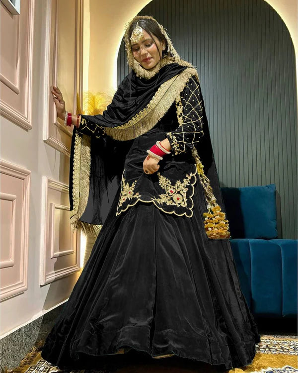 Zarisha Natural Crep Silk Top Lehenga