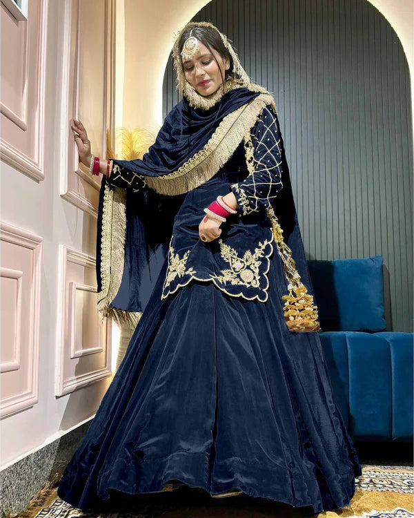 Zarisha Natural Crep Silk Top Lehenga