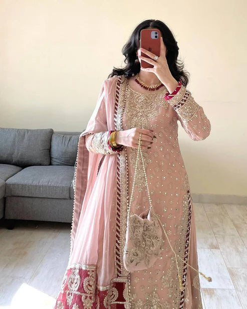 Timeless Grace Couture Foux Gorgette Sharara Suit Set