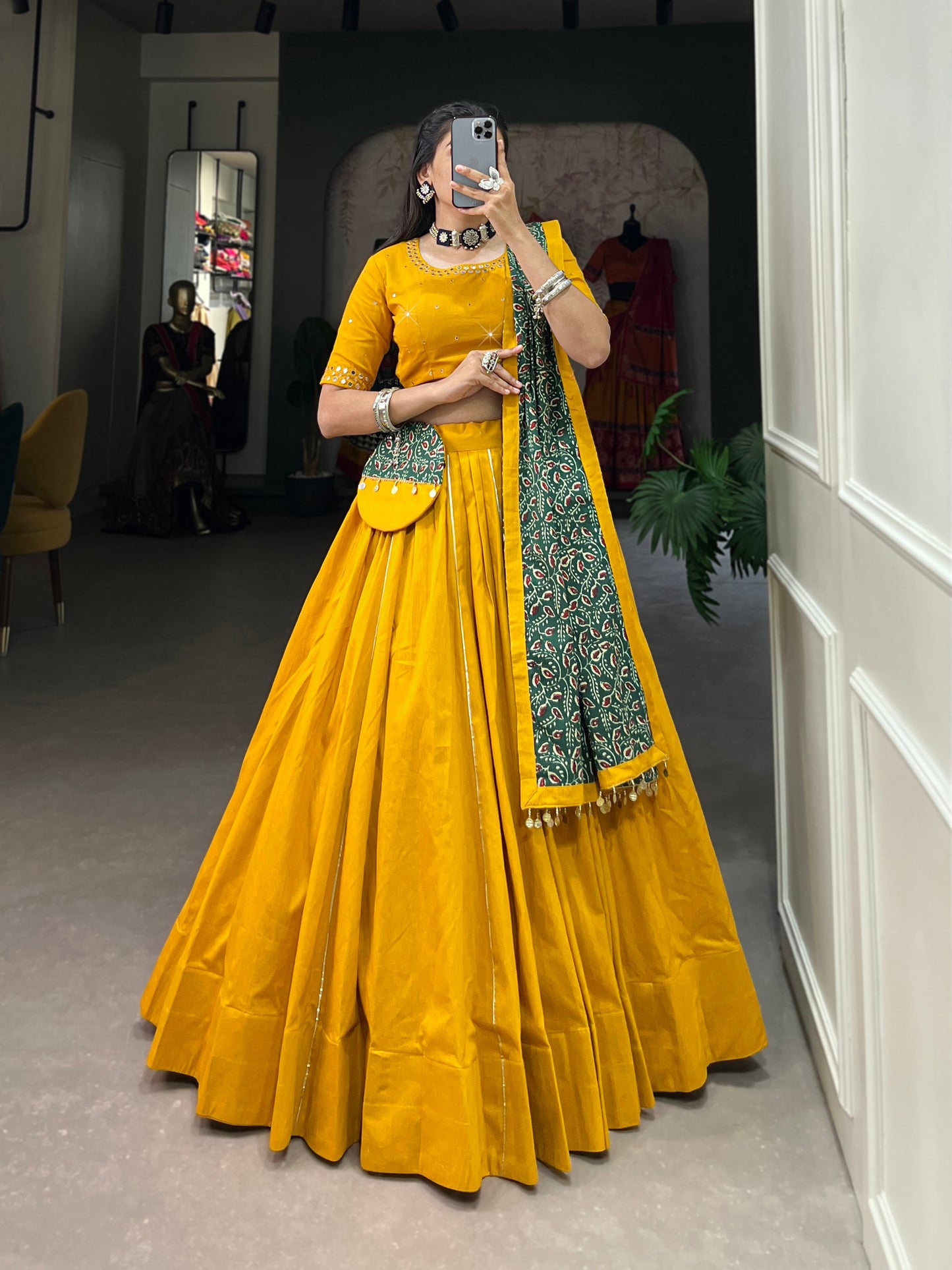 Preksha beautifully printed pure cotton lehenga choli