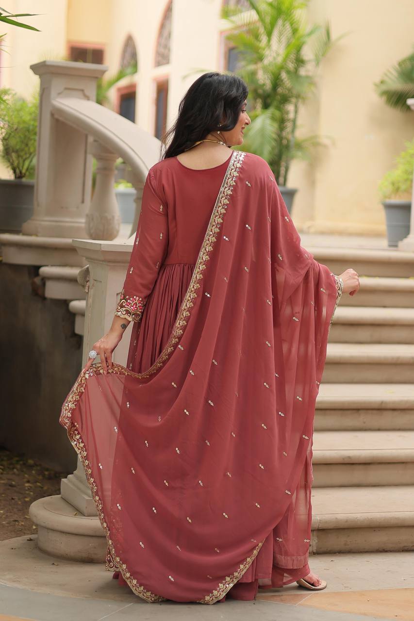 Shine With Stunning Outfit Embroidered Top Sharara Set