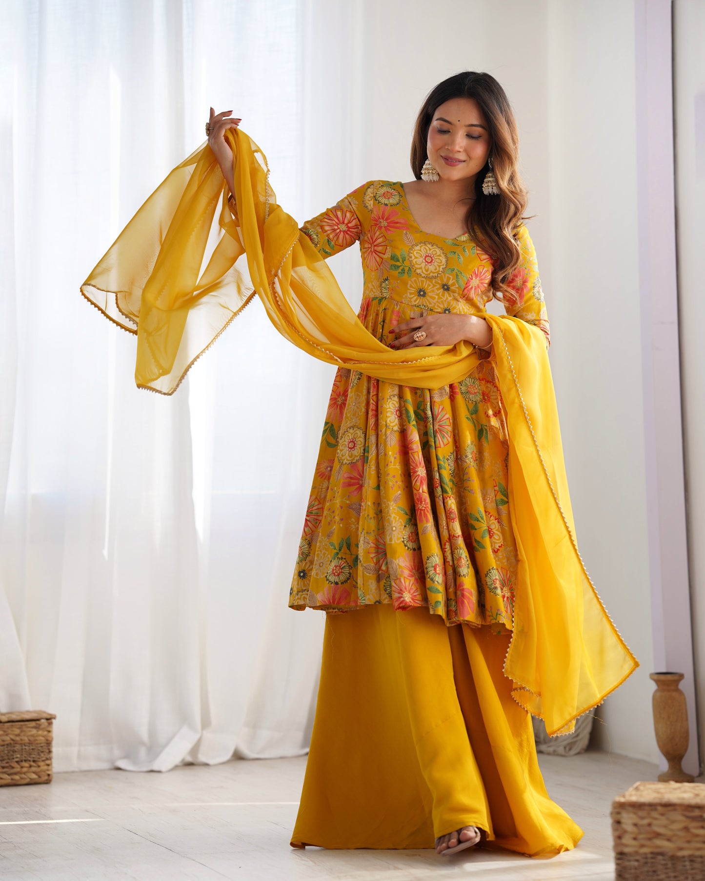 Launching Classic Romansilk Chanderi Print Fabric Kediya Set