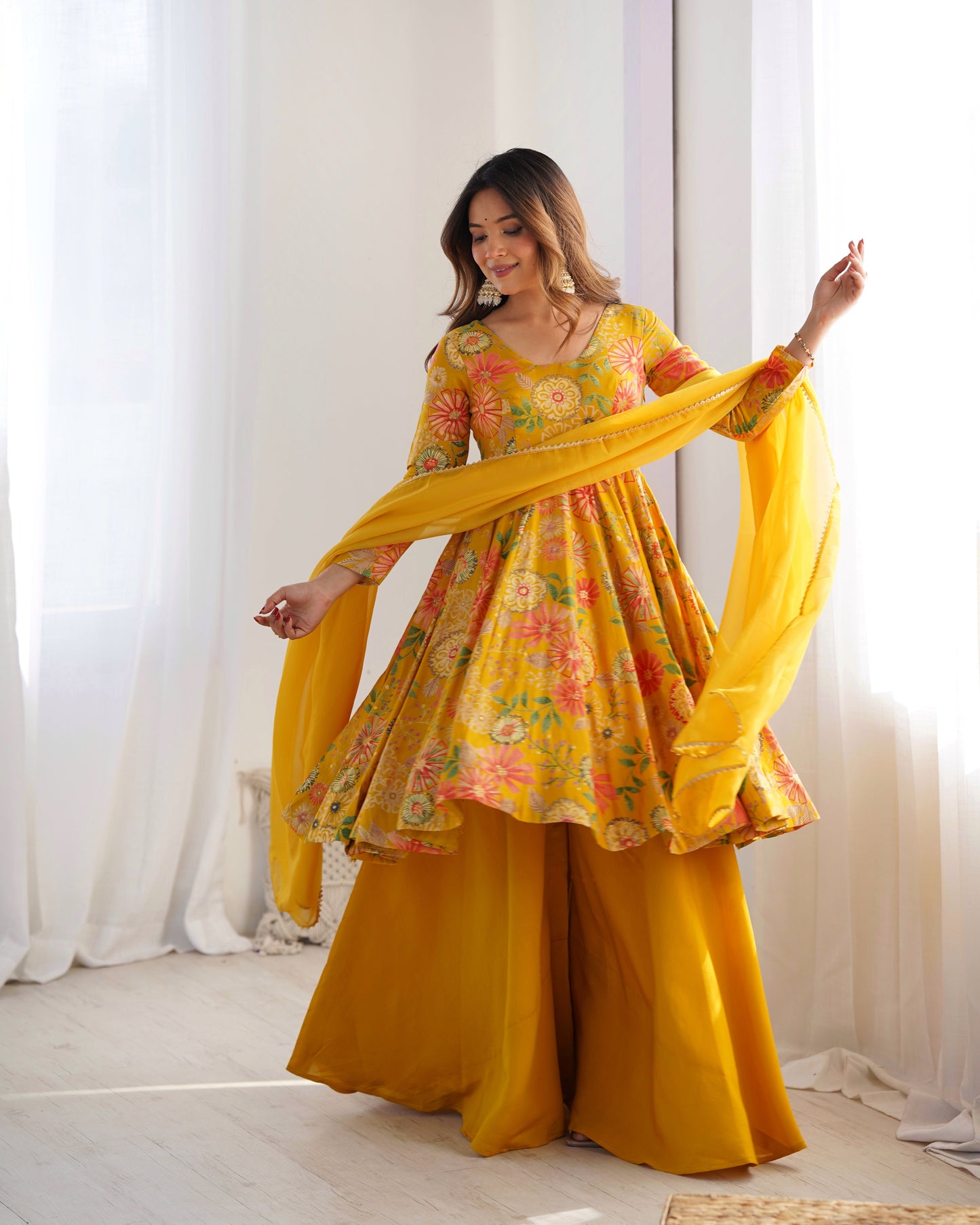 Launching Classic Romansilk Chanderi Print Fabric Kediya Set