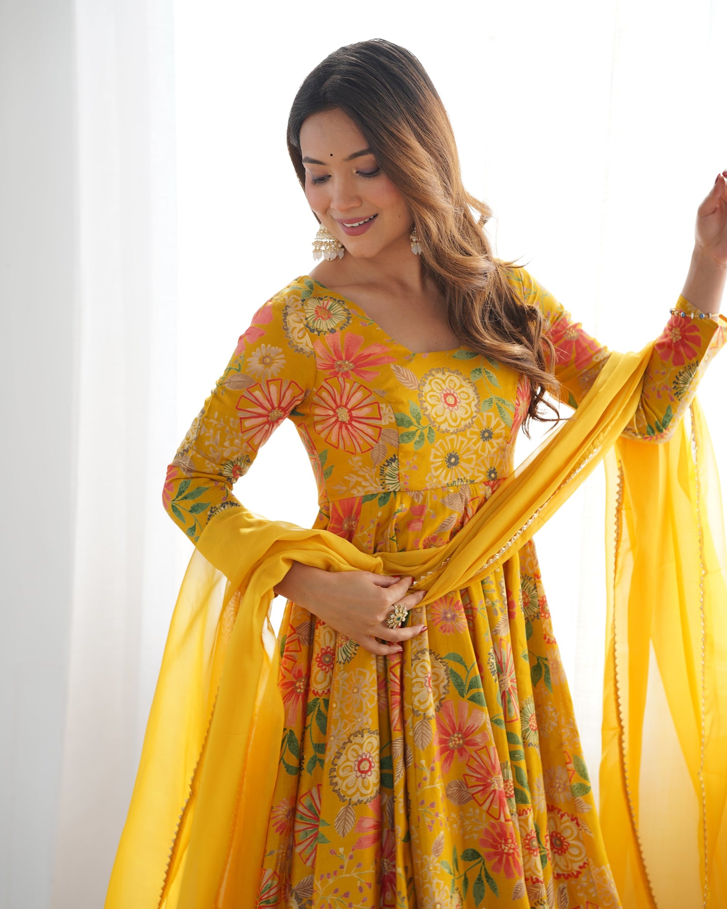 Launching Classic Romansilk Chanderi Print Fabric Kediya Set