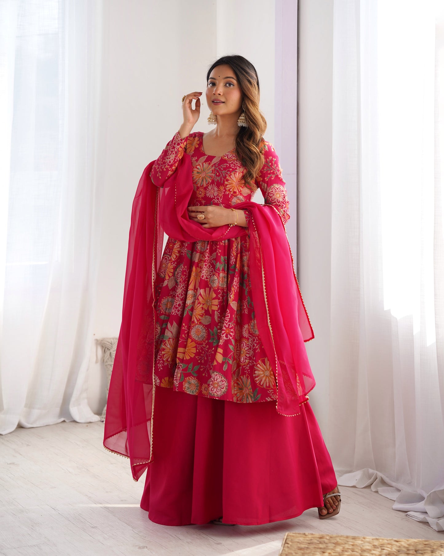 Launching Classic Romansilk Chanderi Print Fabric Kediya Set
