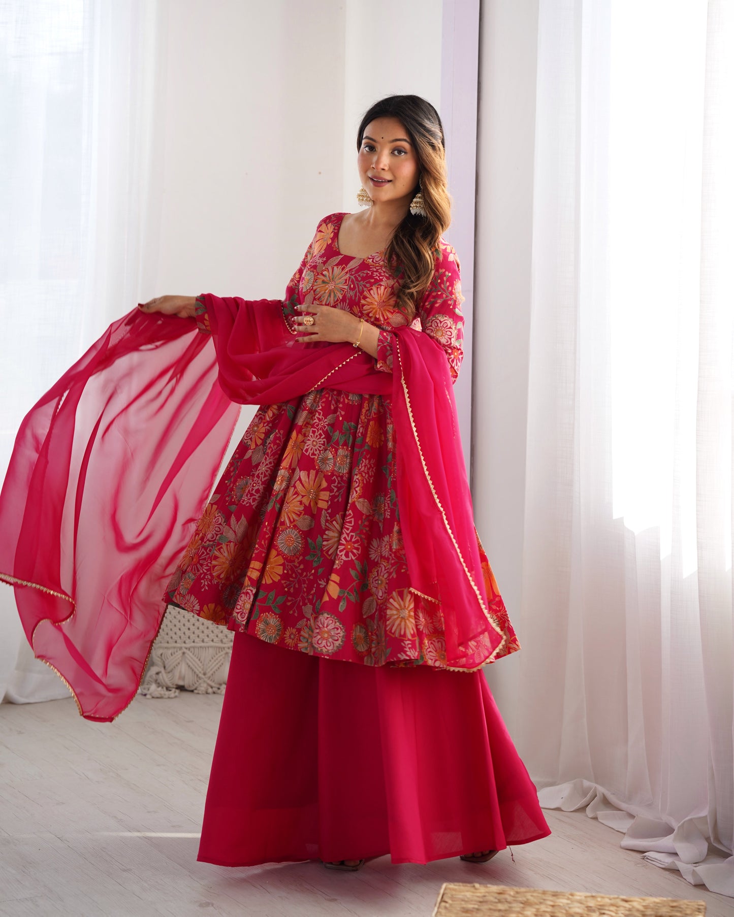 Launching Classic Romansilk Chanderi Print Fabric Kediya Set