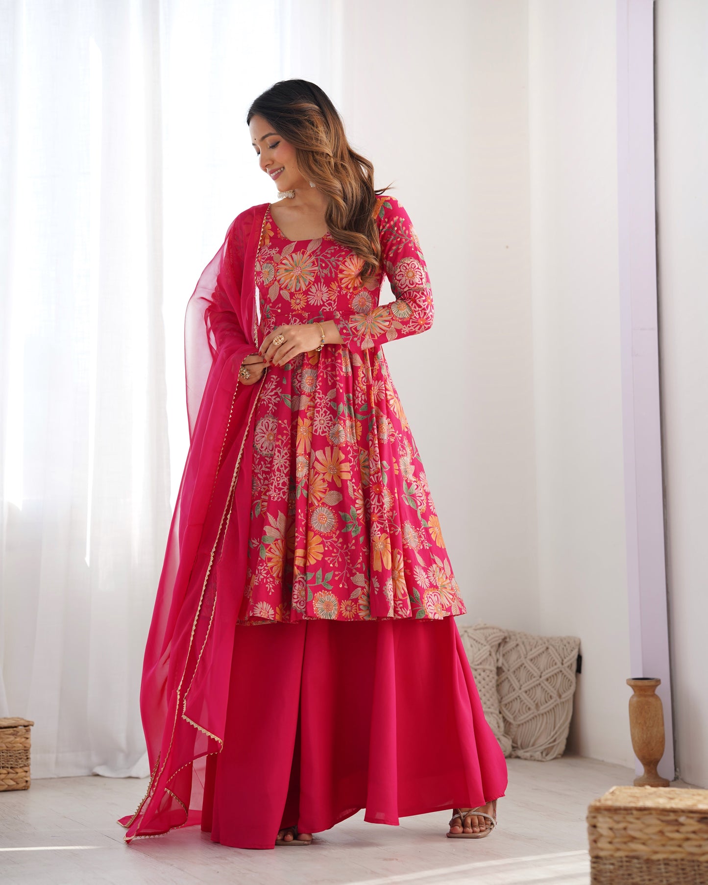 Launching Classic Romansilk Chanderi Print Fabric Kediya Set