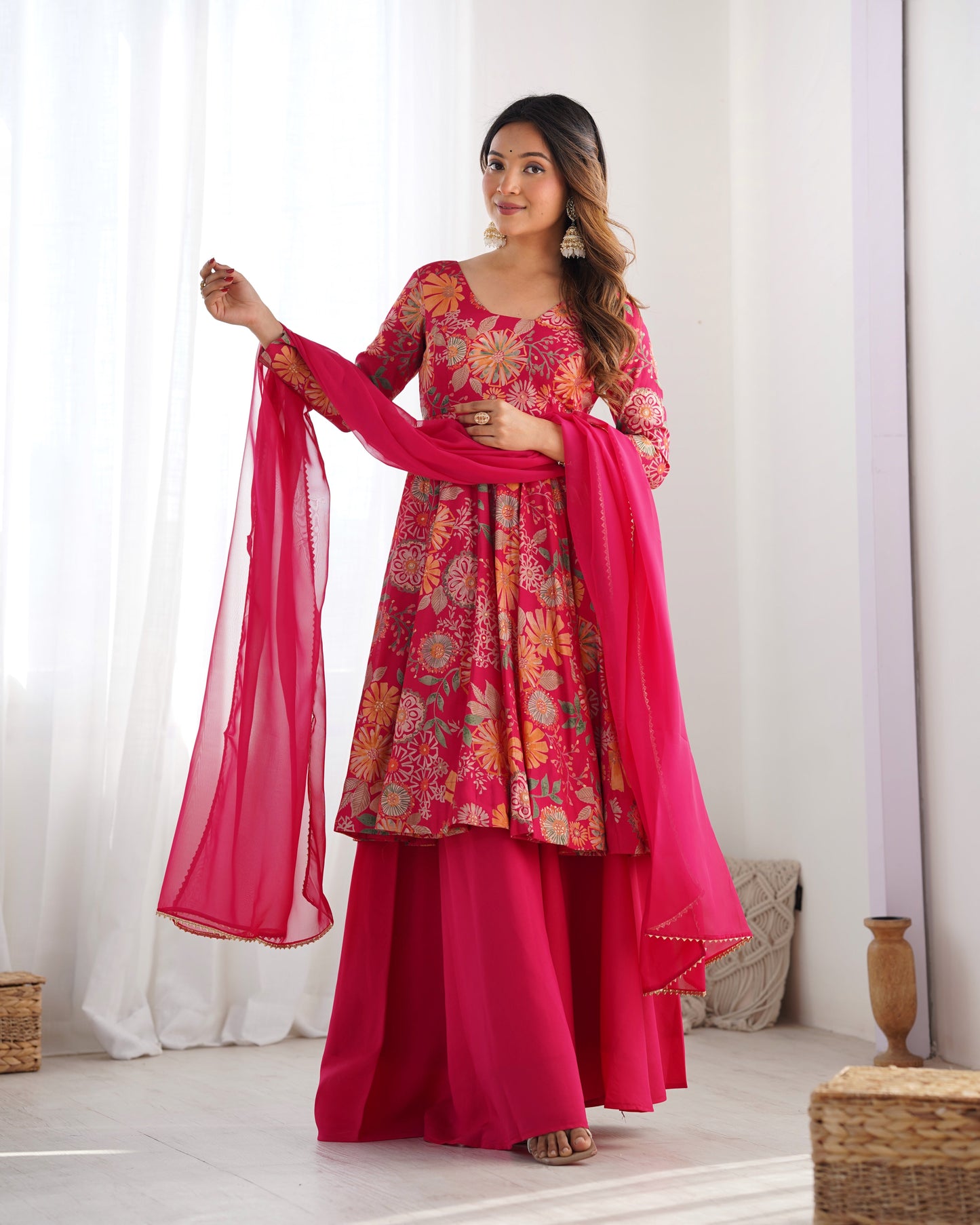 Launching Classic Romansilk Chanderi Print Fabric Kediya Set