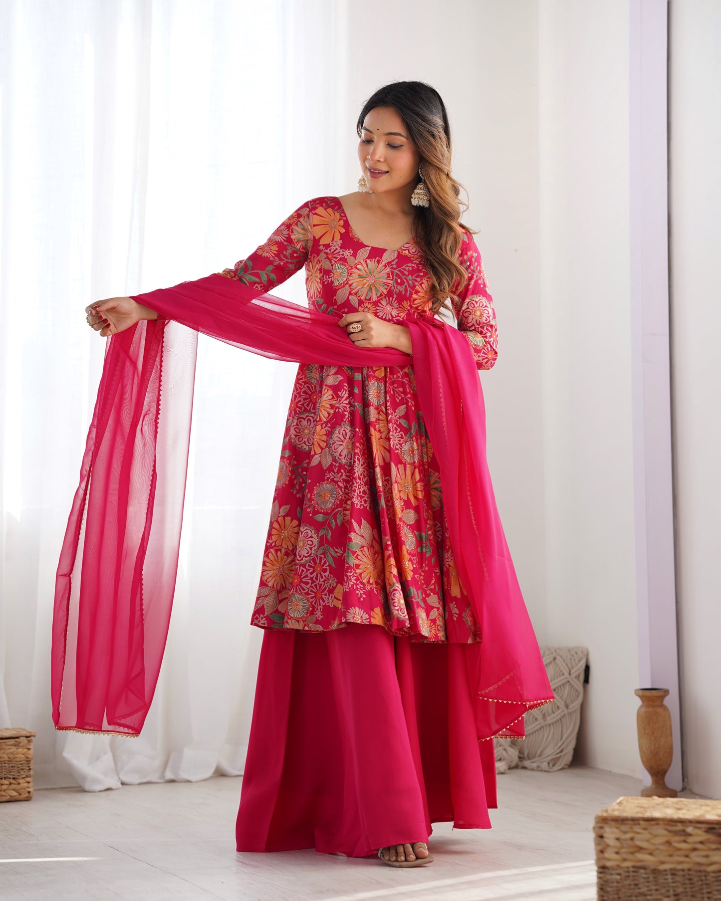 Launching Classic Romansilk Chanderi Print Fabric Kediya Set