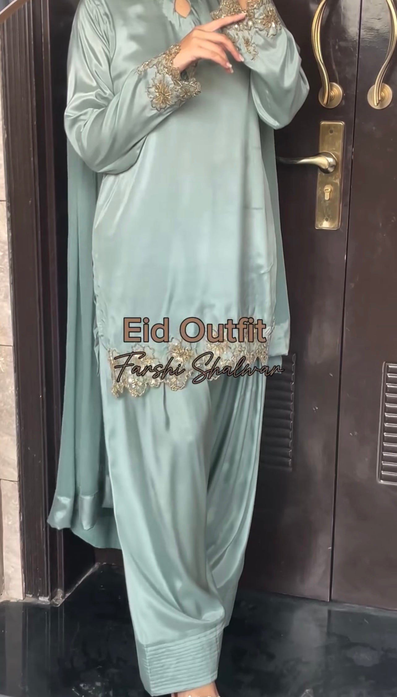 Sea Green Farshi Embroidered Shalwar Suit