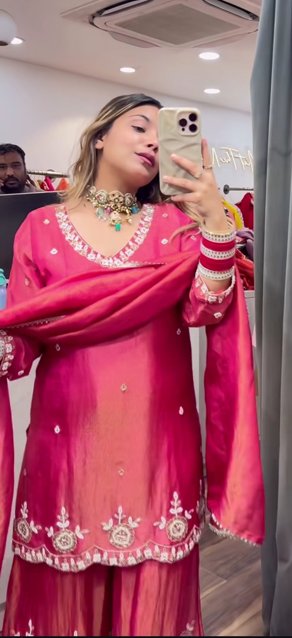 Scarlet Charm Silk Plazo Suit