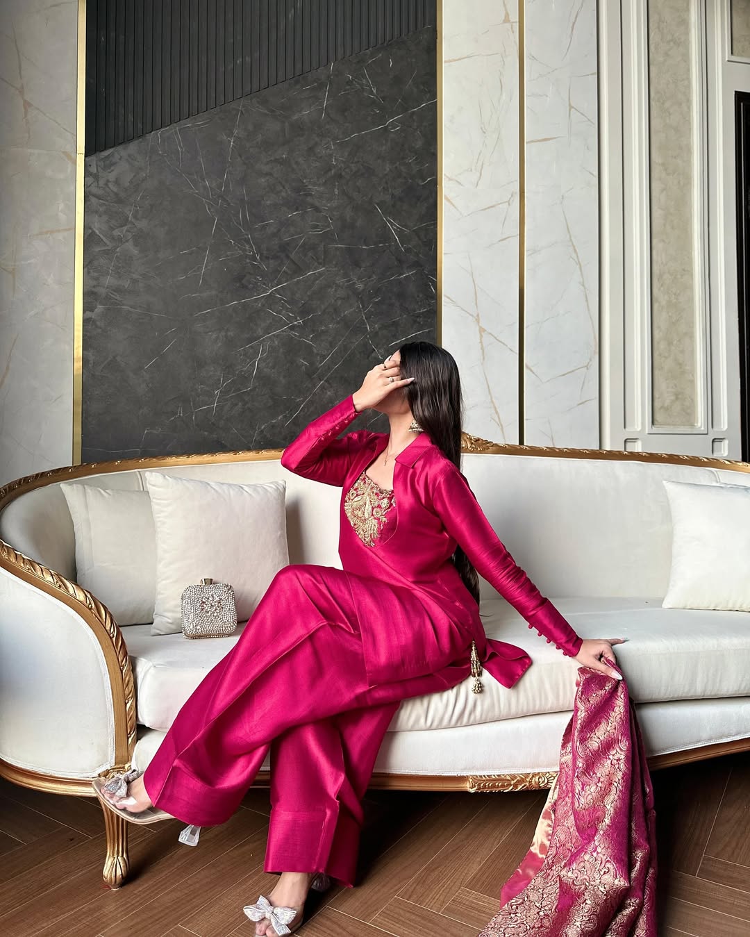 Meher Designer Bits Hand Work Sharara Suit