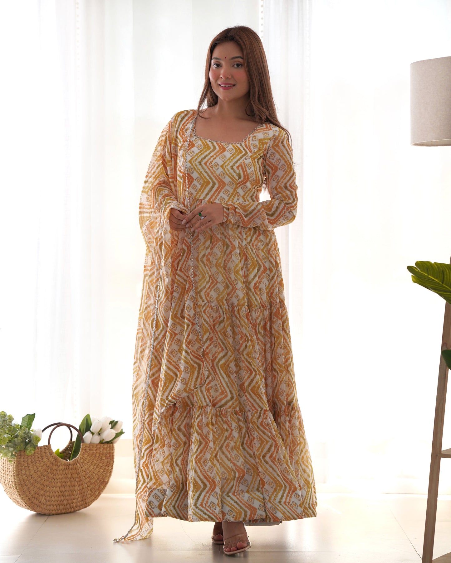 Ethereal Elegance Zigzag Sunburst Anarkali Set