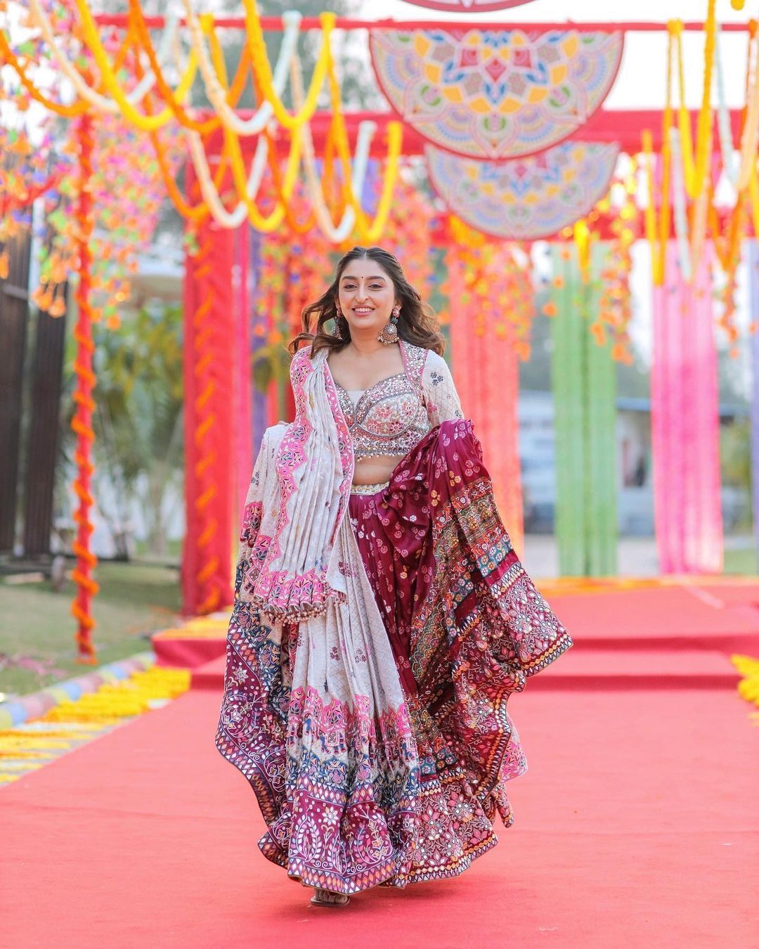 NISHA SOFT BUTTER SILK MIRROR WORK NAVRATRI LEHENGA CHOLI