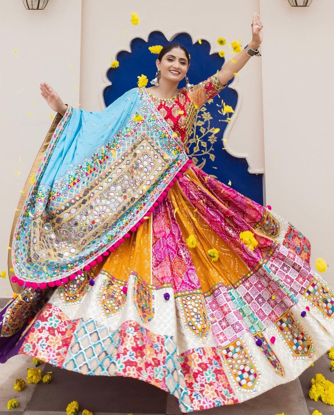 Beautiful Handwork with Real Mirror Work Cotton Lehenga Choli