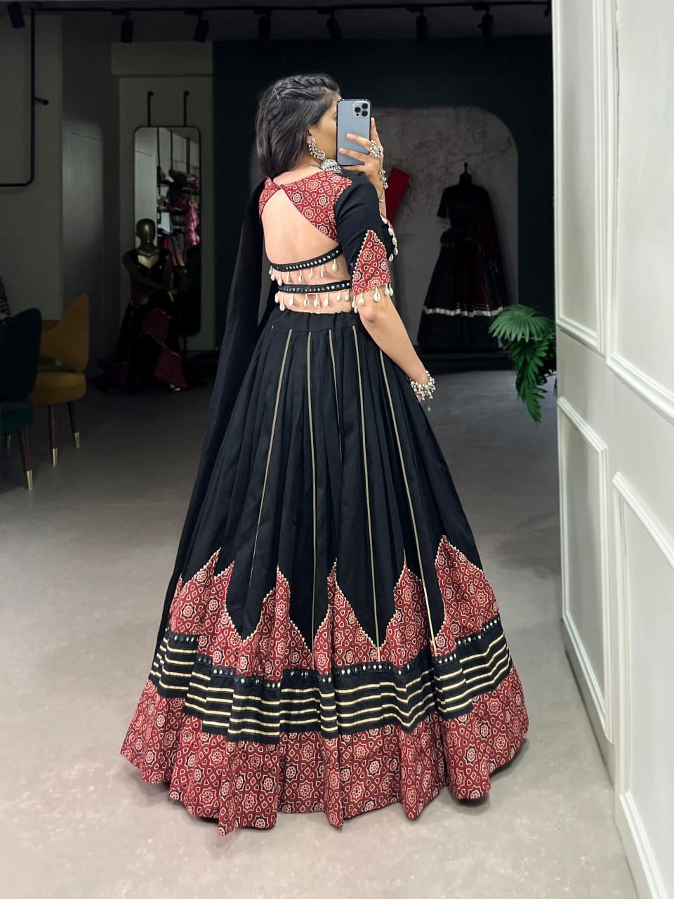 Kiara Folk Flair Printed And Paper Mirror Work Lehenga Choli
