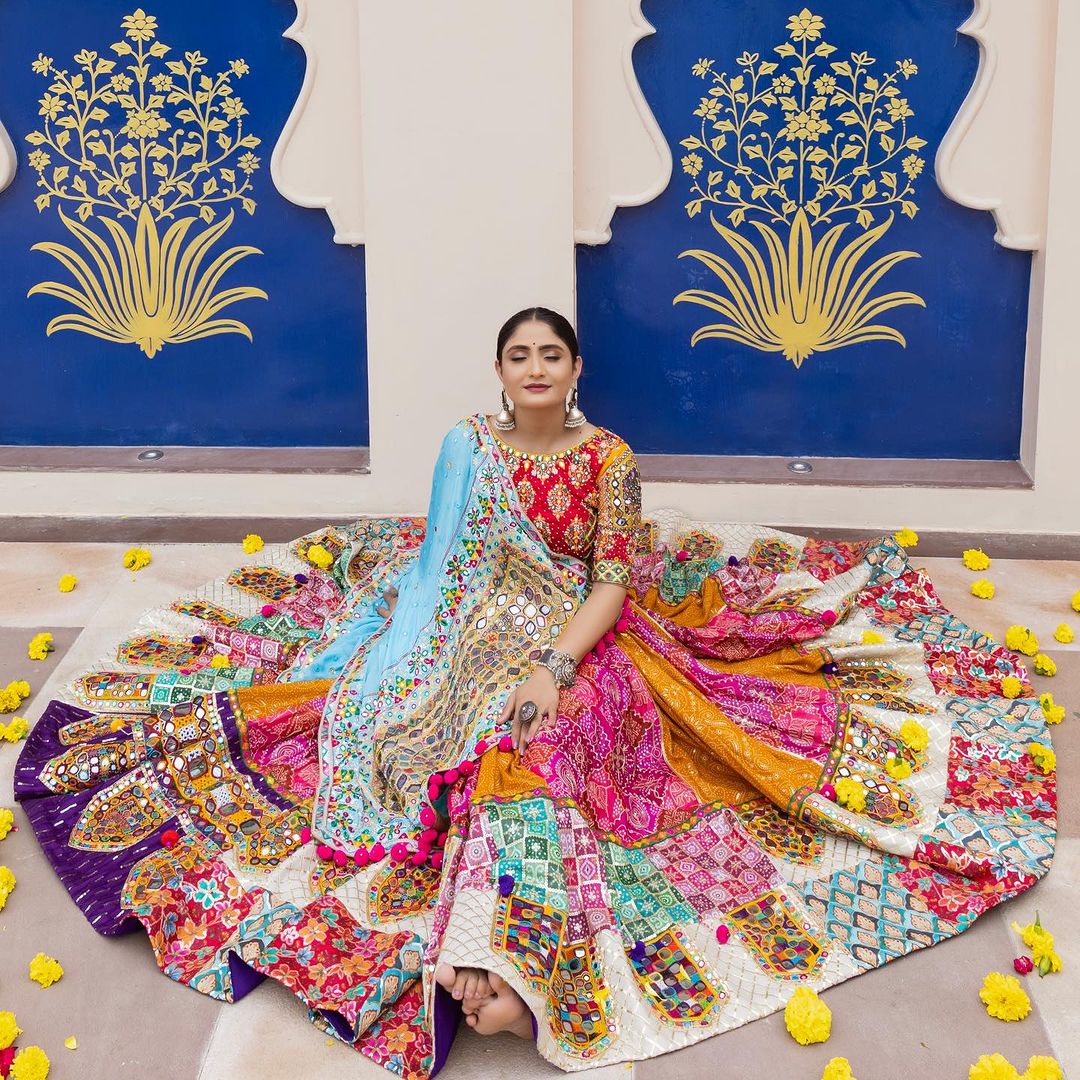 Beautiful Handwork with Real Mirror Work Cotton Lehenga Choli