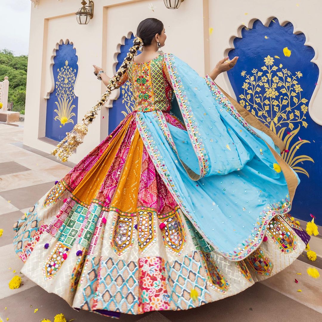 Beautiful Handwork with Real Mirror Work Cotton Lehenga Choli