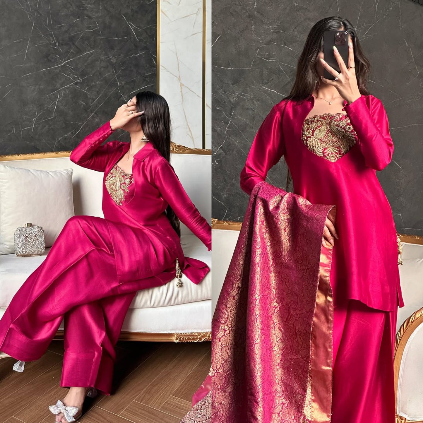 Meher Designer Bits Hand Work Sharara Suit