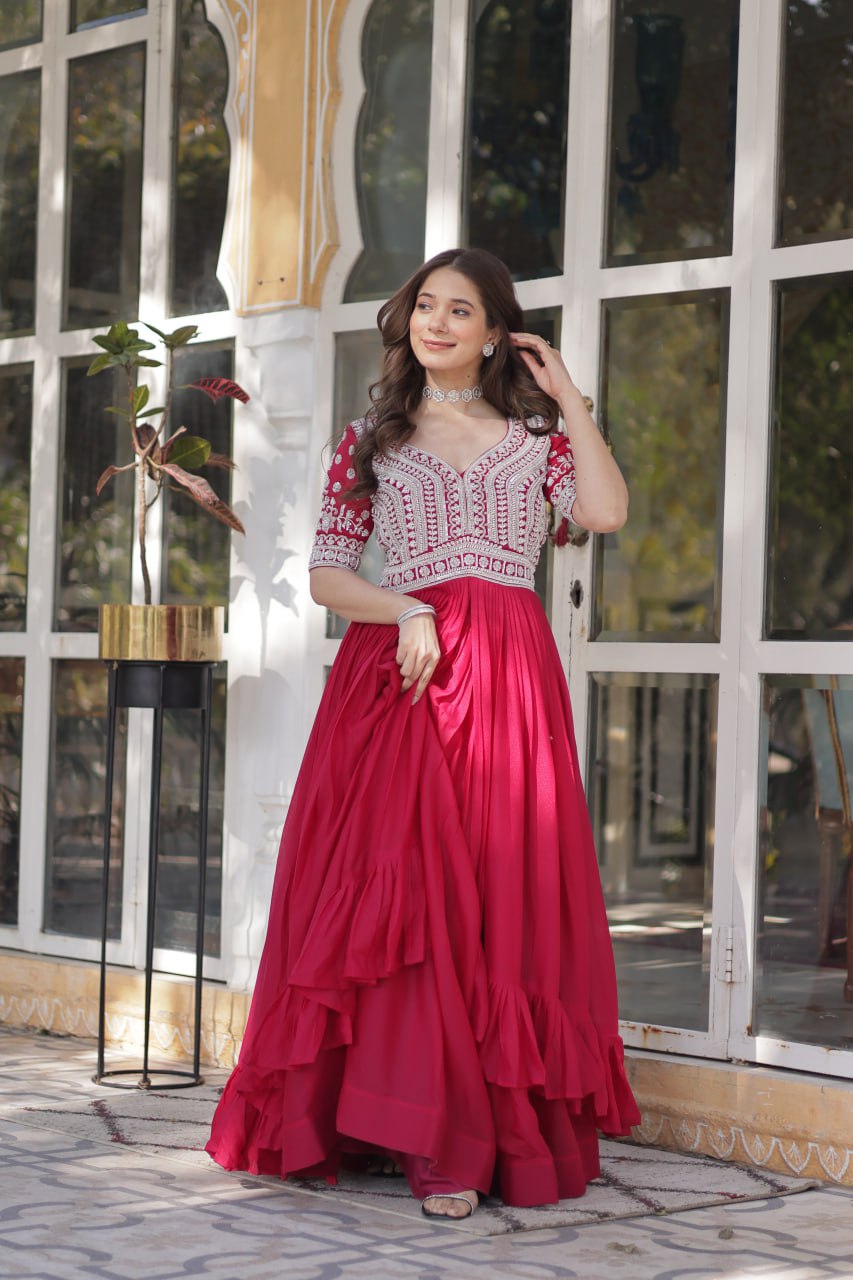 Inaya Draped in Tradition Star Georgette Slit Cut Long Kurti Set