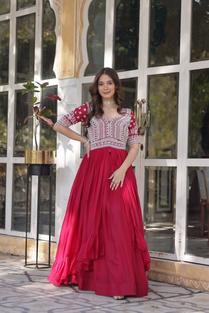 Inaya Draped in Tradition Star Georgette Slit Cut Long Kurti Set