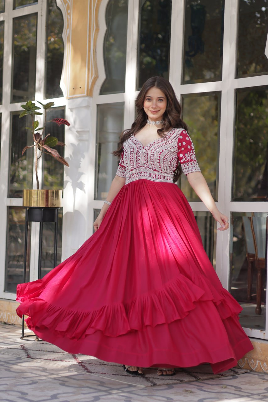 Inaya Draped in Tradition Star Georgette Slit Cut Long Kurti Set