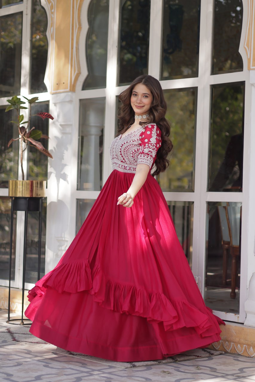 Inaya Draped in Tradition Star Georgette Slit Cut Long Kurti Set