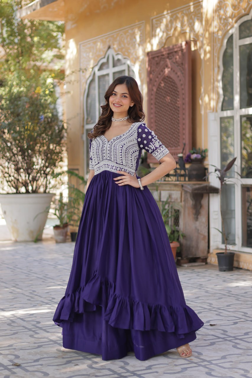 Inaya Draped in Tradition Star Georgette Slit Cut Long Kurti Set