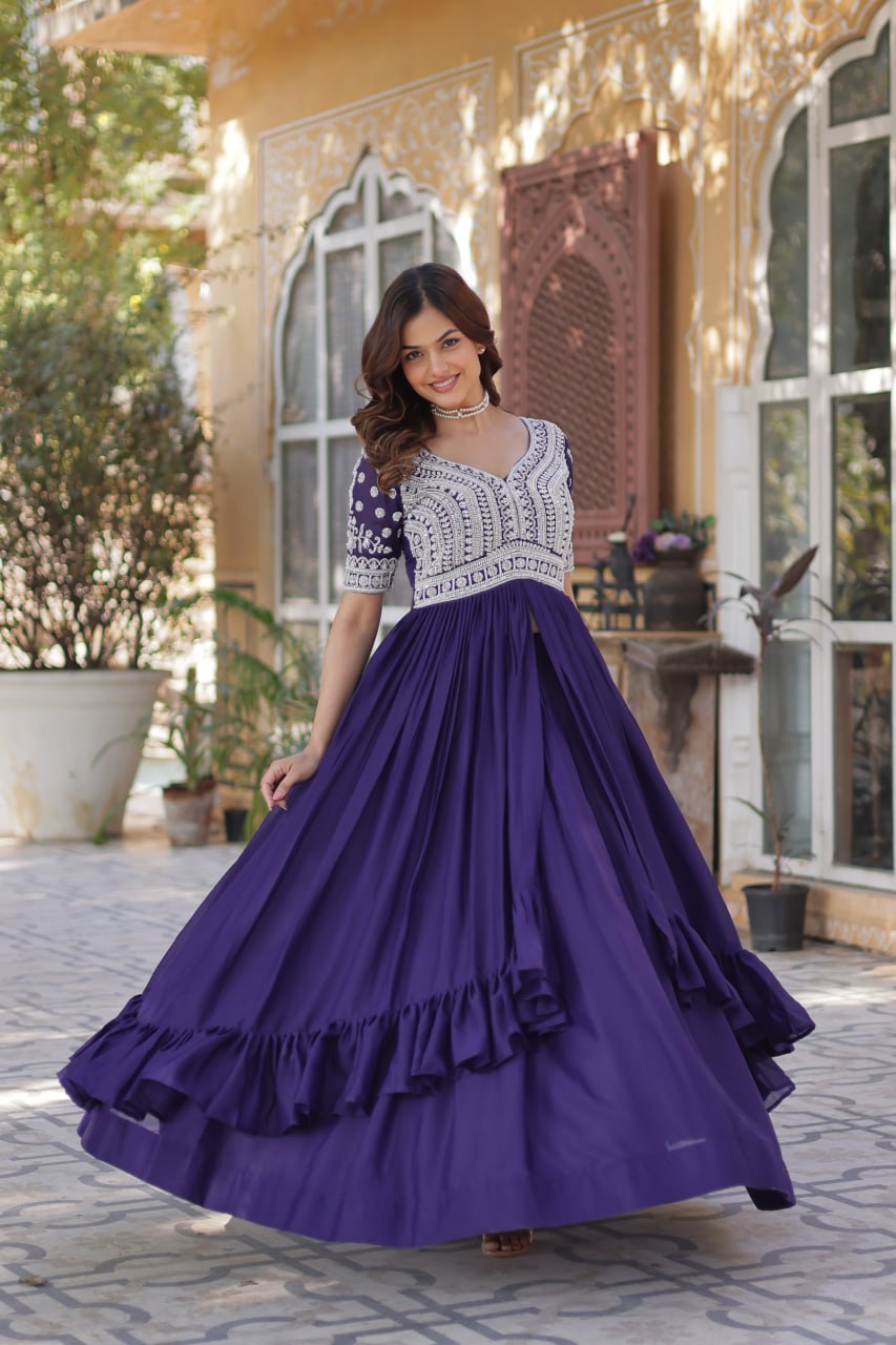 Inaya Draped in Tradition Star Georgette Slit Cut Long Kurti Set