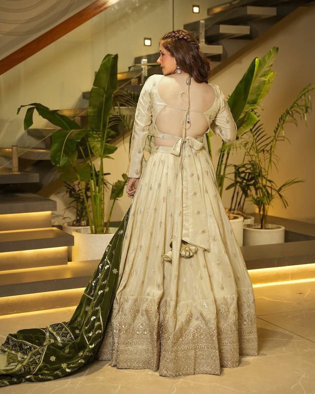 Majestic Ivory Splendor with Regal Olive Accents