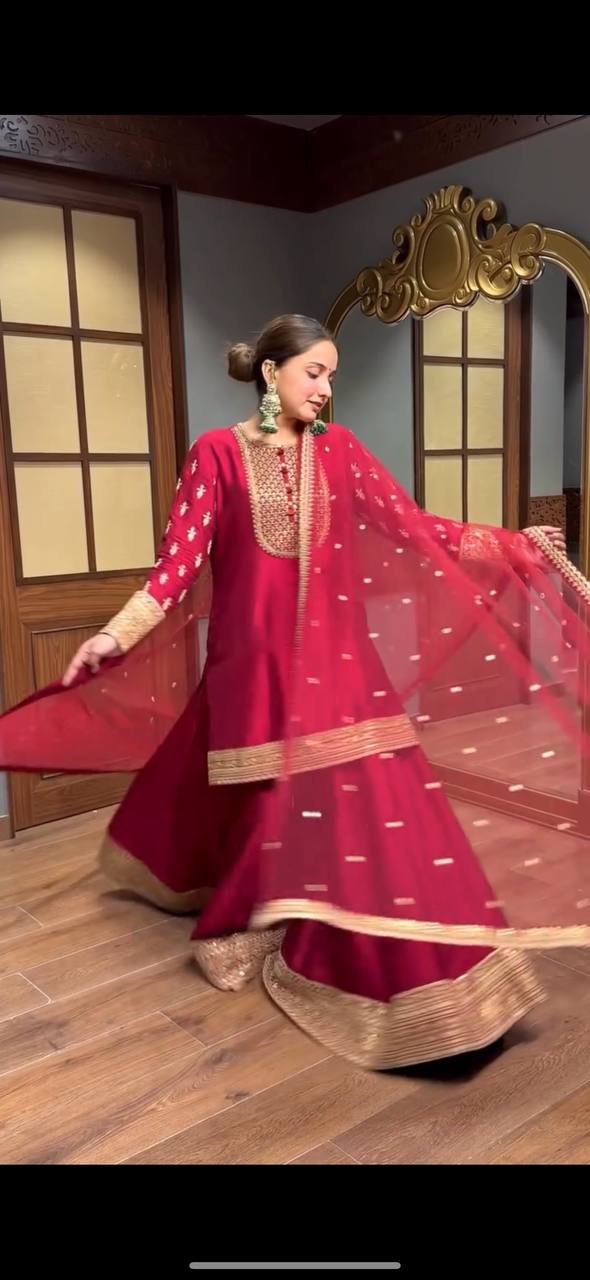 Elegance Draped in Scarlet