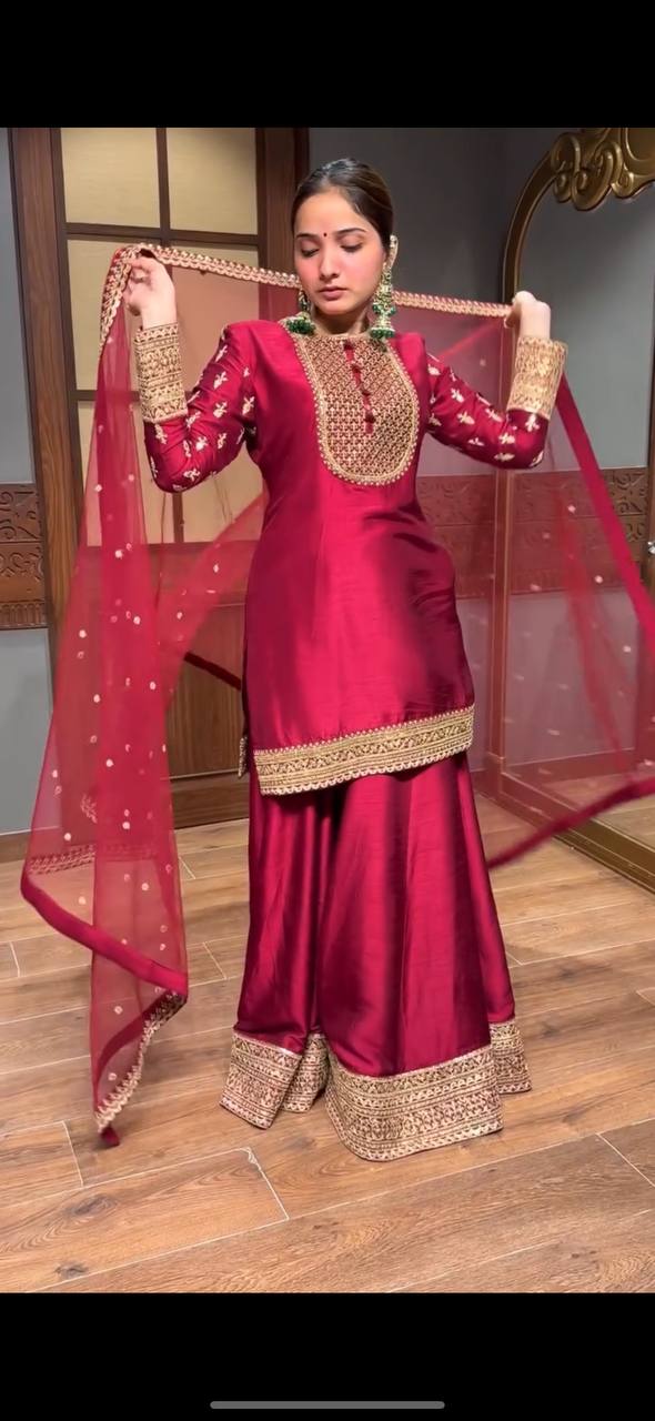 Elegance Draped in Scarlet