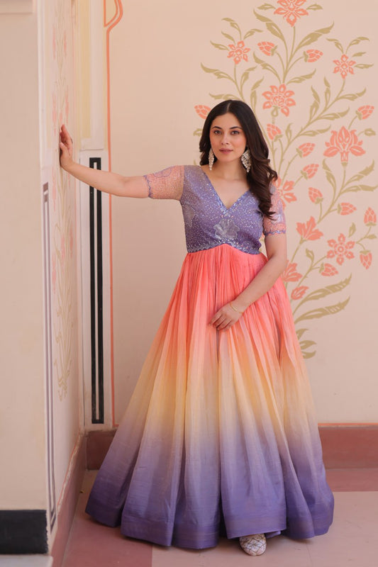 Tiyana Rainbow Reverie Readymade Designer Gown