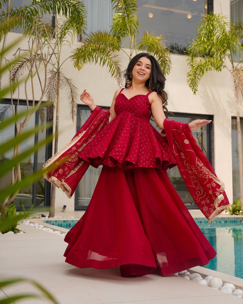 Ravi Elegant Crimson Blush Kurta Set