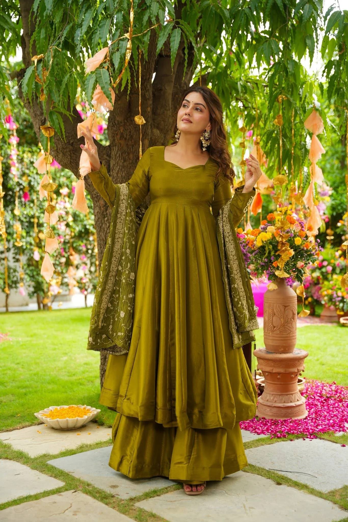 Olive Bloom Traditional Wear