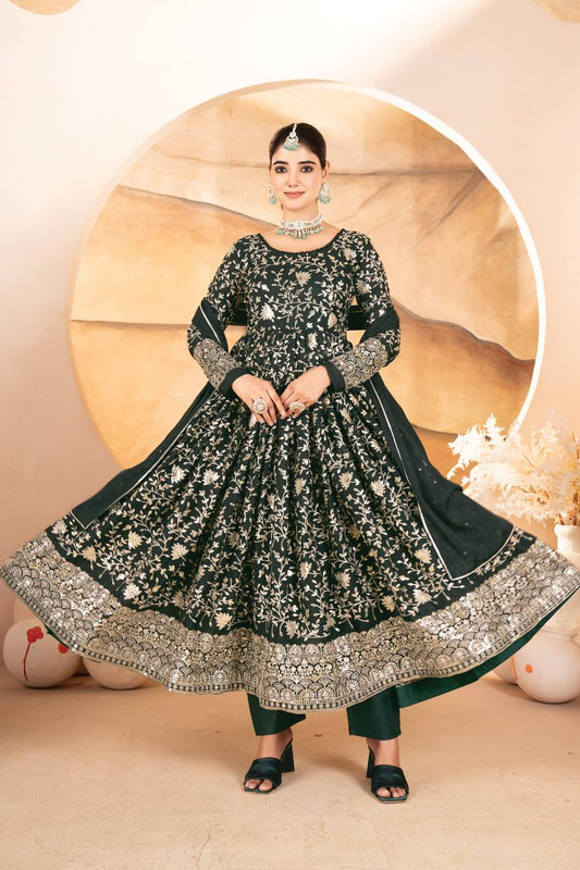 Siddhi Designer Thread-Sequins Embroidery Anarkali Suit