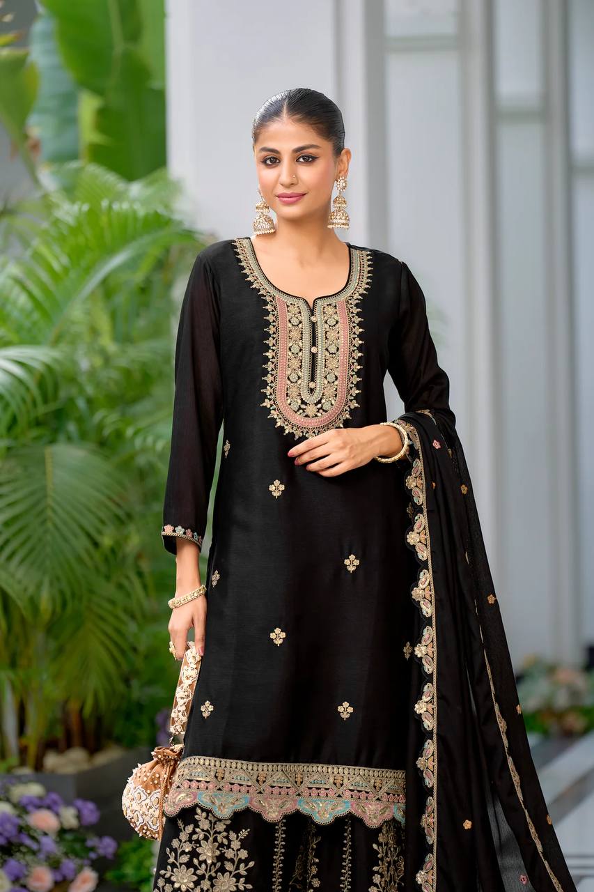 Neerja Designer Party Top Sharara & Dupatta Set