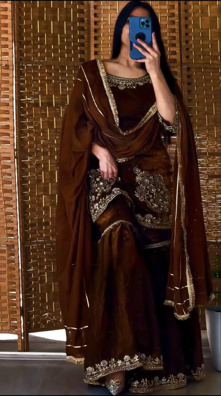 Golden Aura Festive Sharara Set