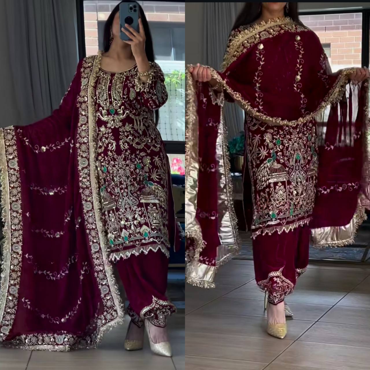 Naazneen Drip Natural Crep Dhoti Styles Patiyala