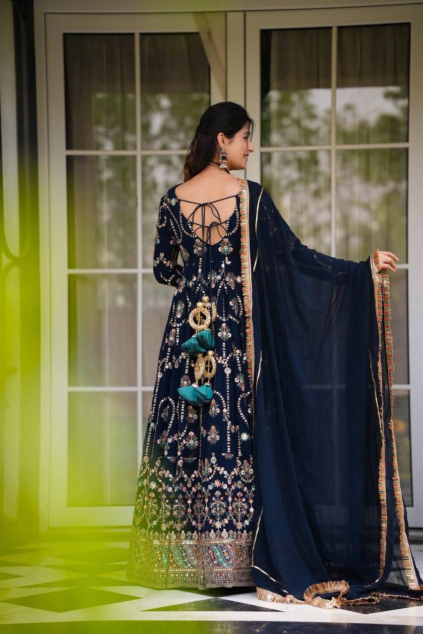 Ivory Symphony of Grace Embroidered Gown