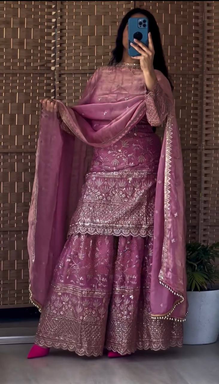 Preet Royal Heavy Embroidered Sharara Suit Set with Dupatta