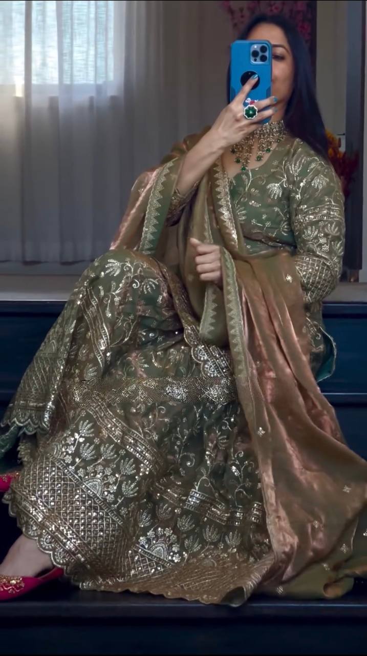 Preet Royal Heavy Embroidered Sharara Suit Set with Dupatta