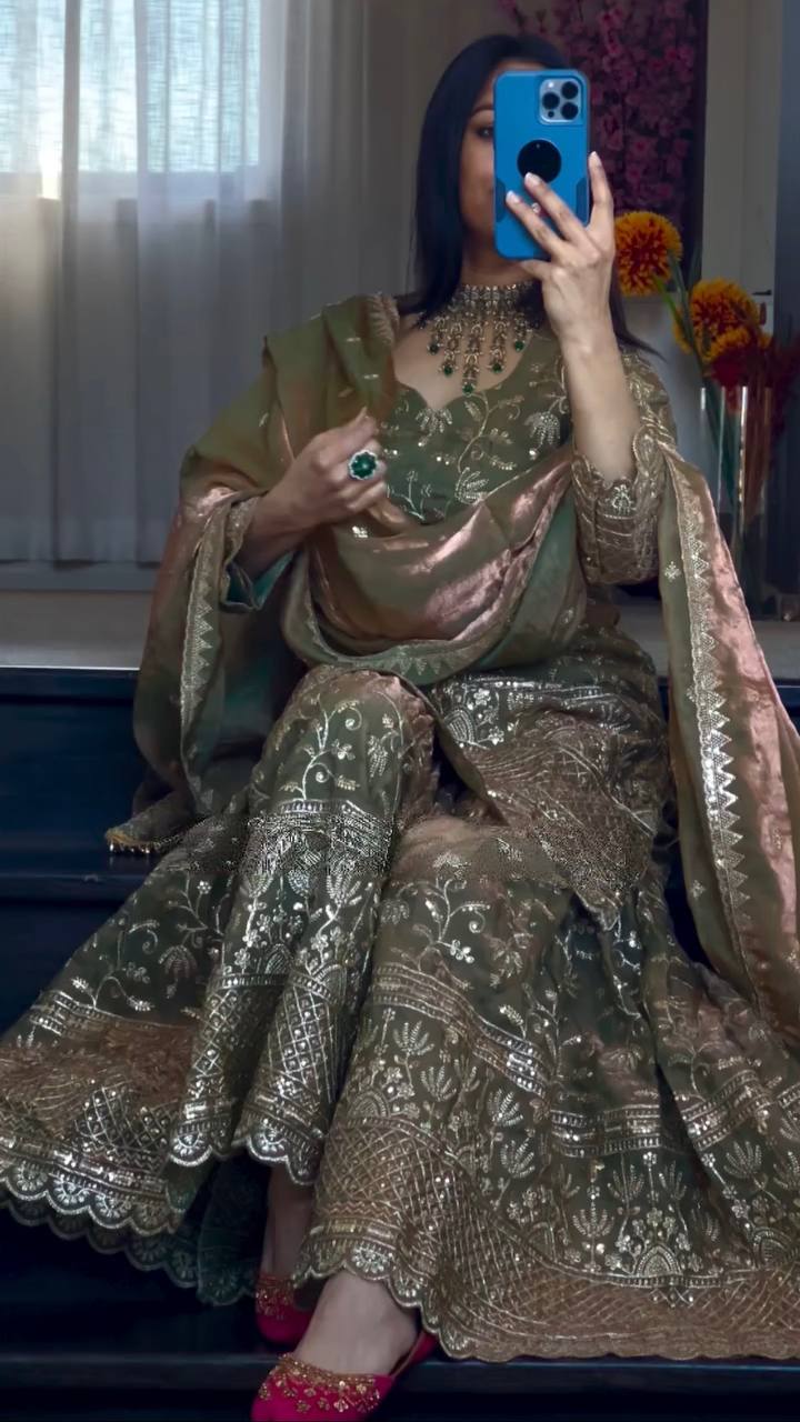 Preet Royal Heavy Embroidered Sharara Suit Set with Dupatta