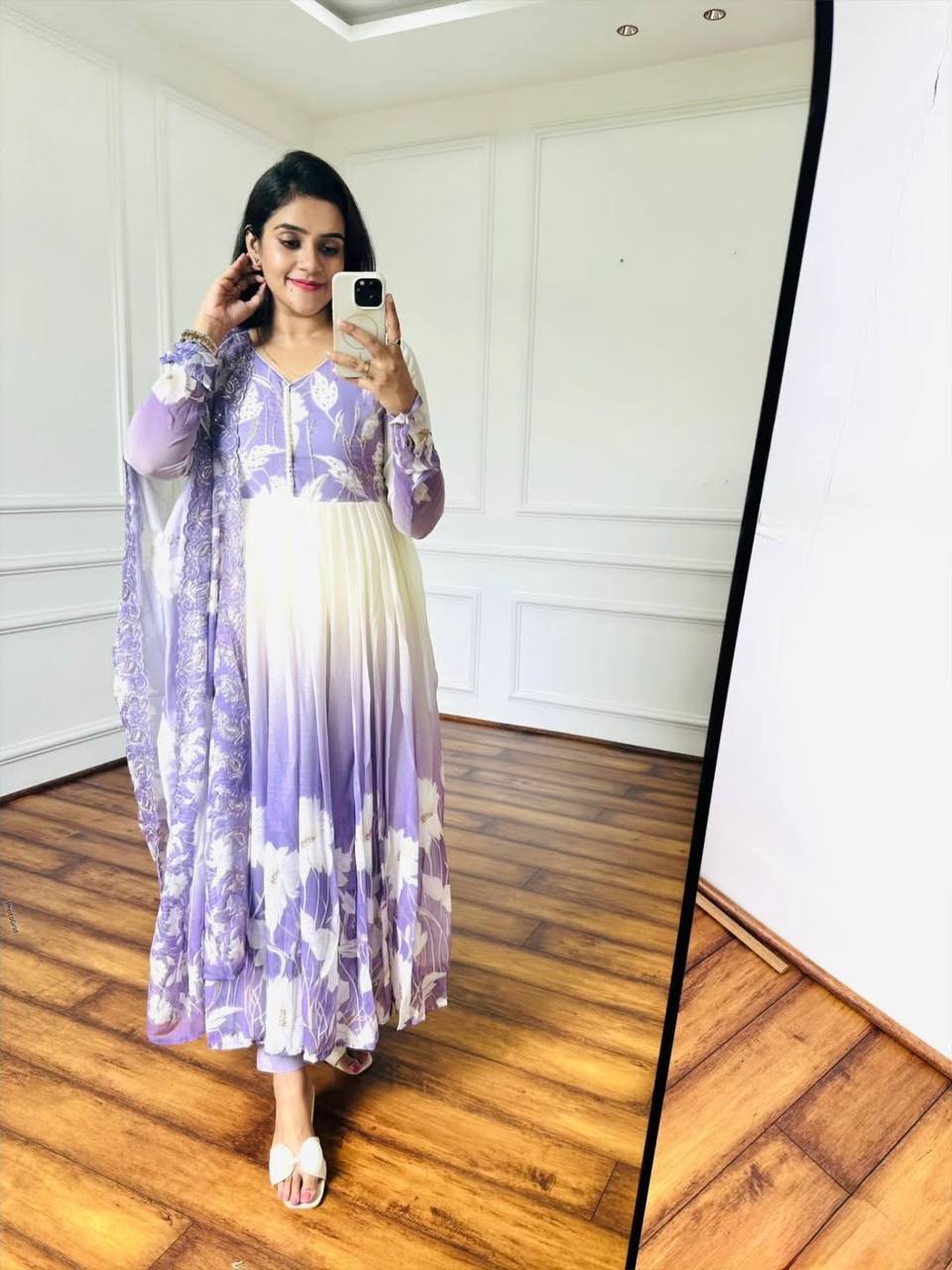Ethereal Purple-White Floral Suit