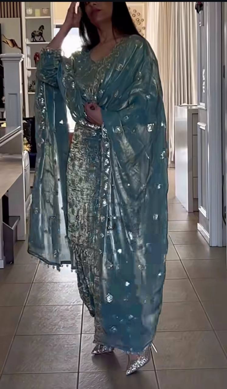 Elegant Blue Glamour Ethnic Grace with a Modern Touch