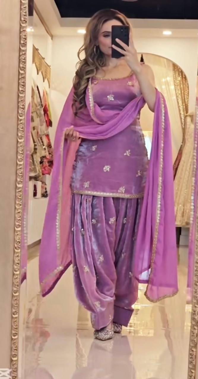 Royal Maroon Patiala Grace Starry Embroidered Heritage Look