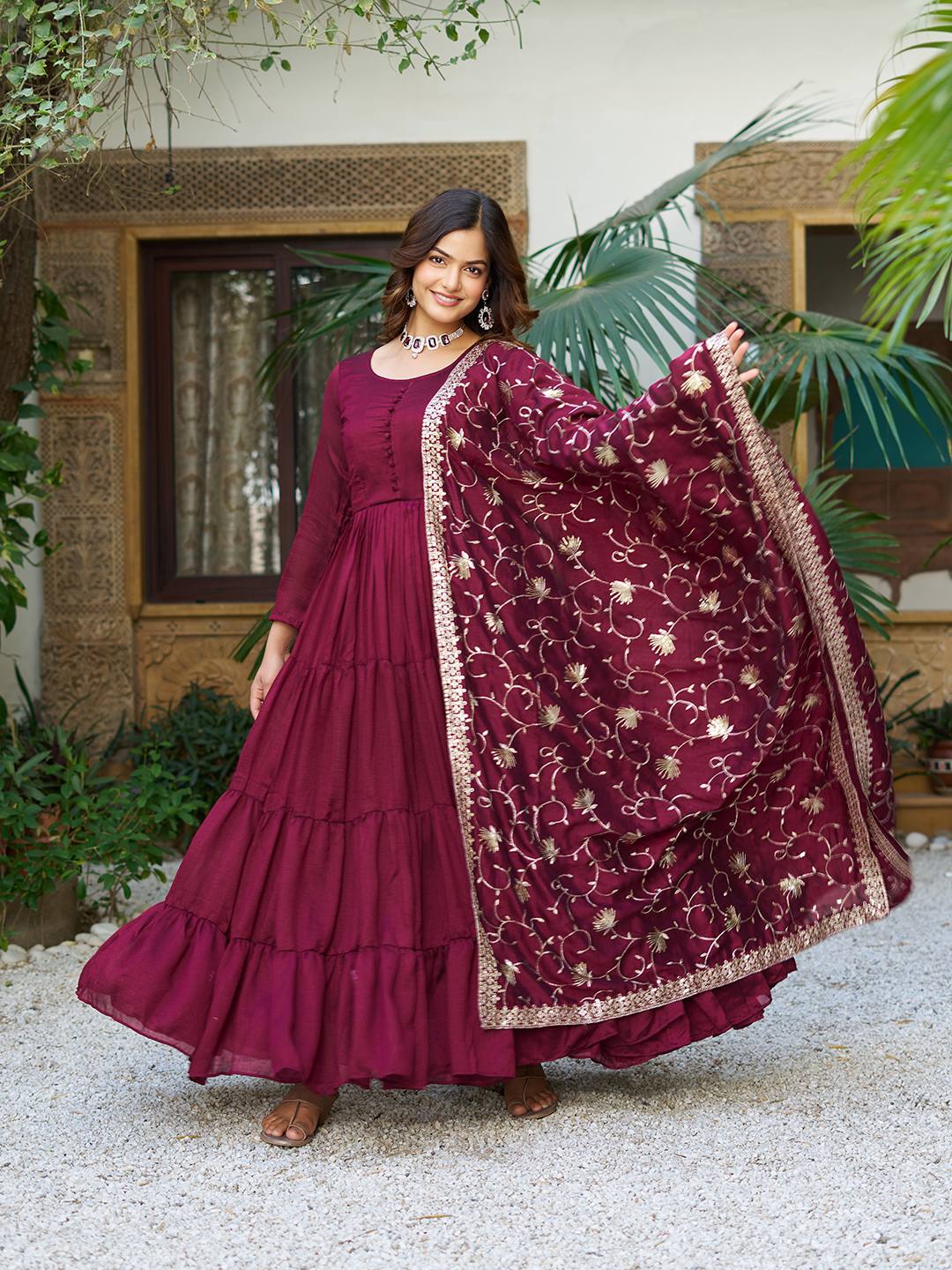 Queens Crafted Casual Wear With Intricate Anarkali Suit