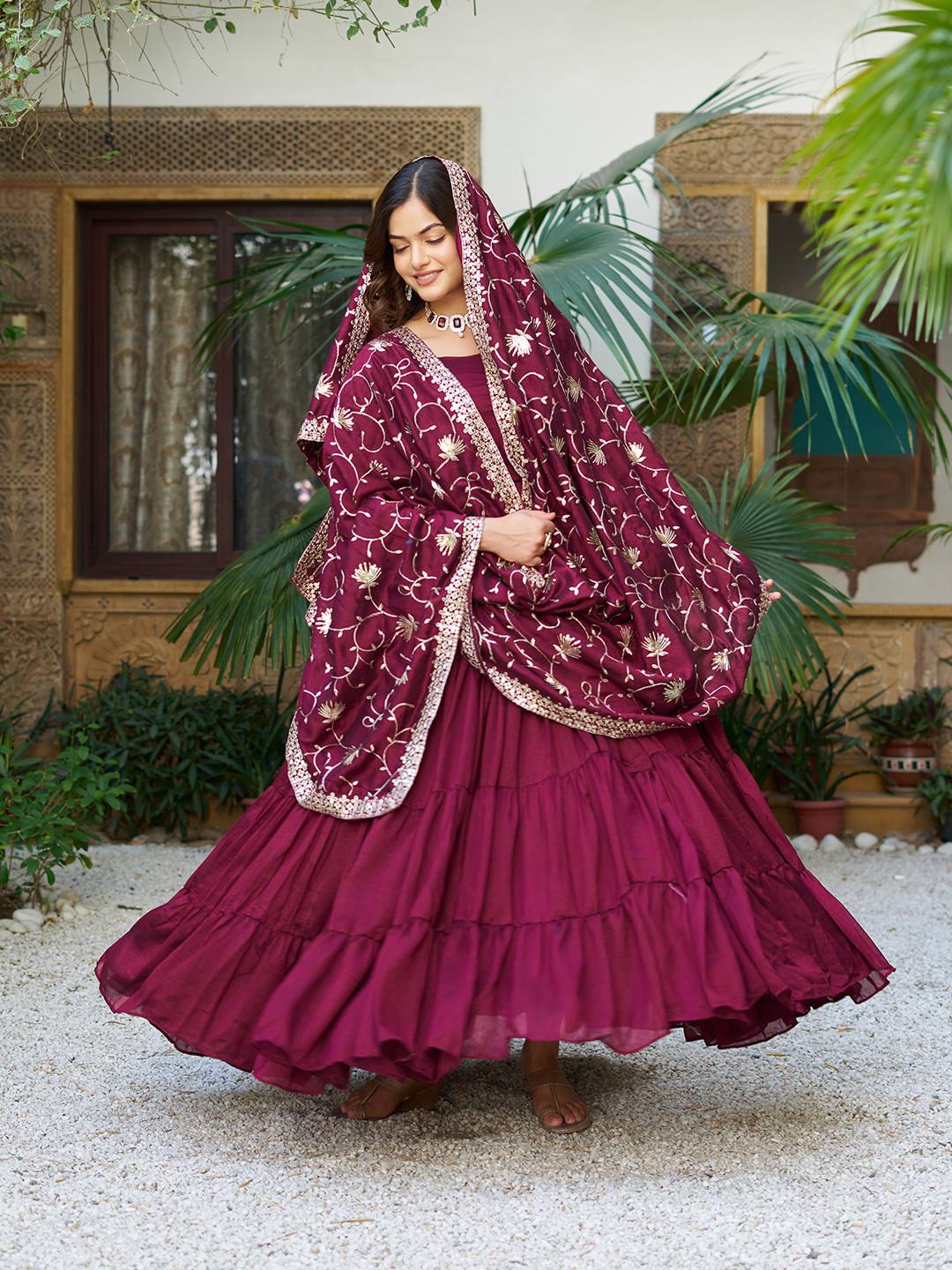 Queens Crafted Casual Wear With Intricate Anarkali Suit