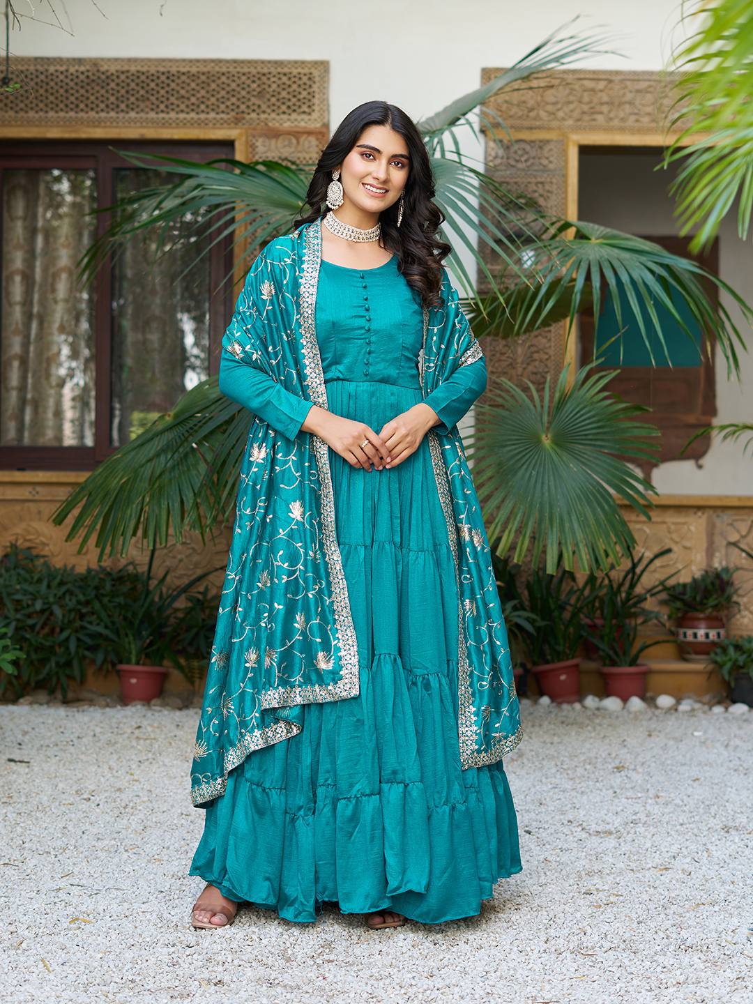Queens Crafted Casual Wear With Intricate Anarkali Suit